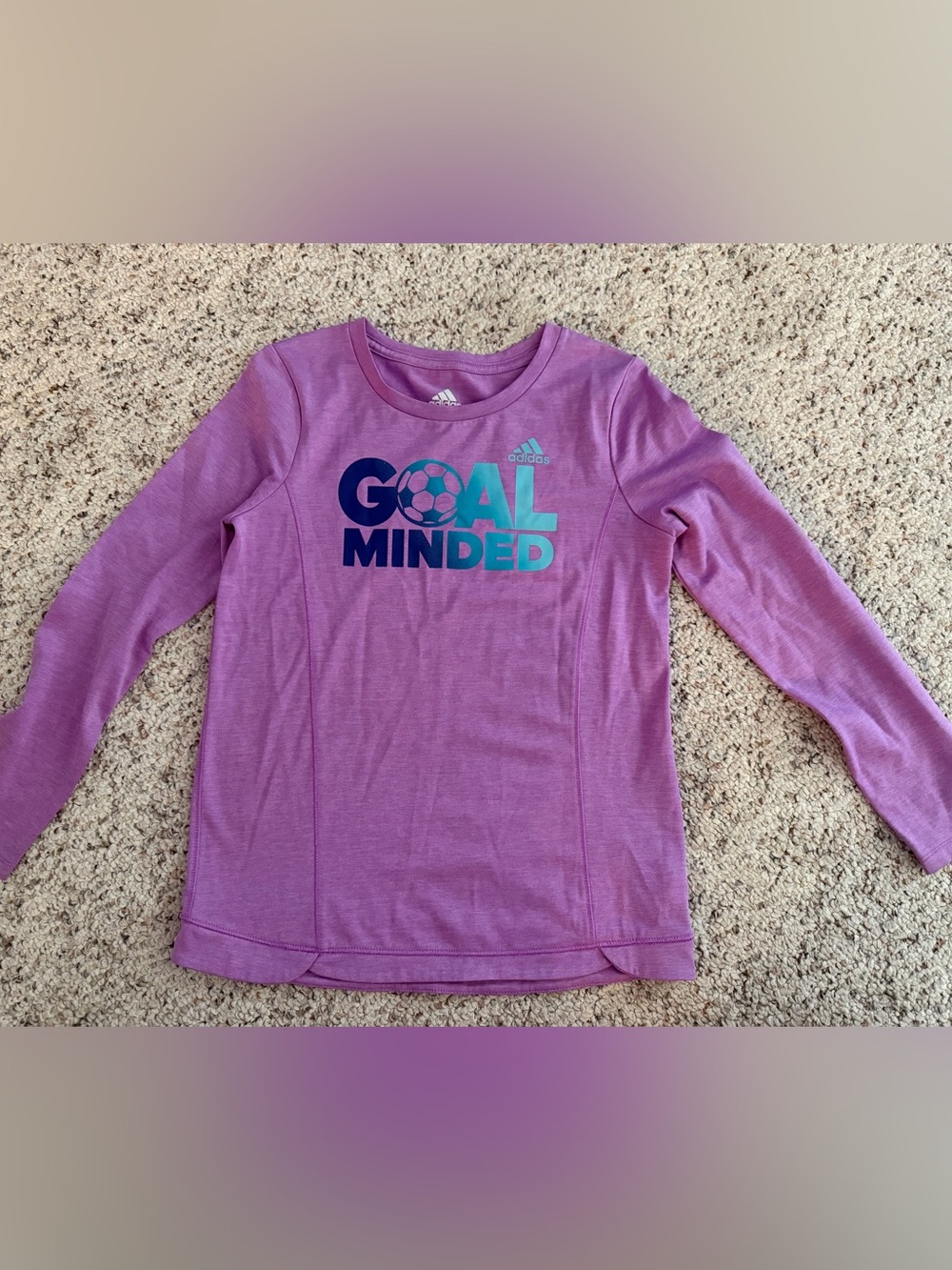 adidas Long Sleeve 'Goal Minded' Graphic Tee - Purple